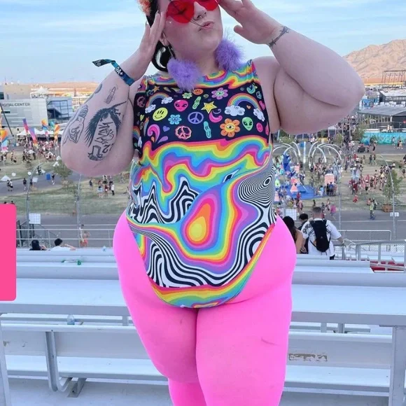Freedom Rave Freedom Rave Wear | Tops | Freedom Rave Wear Happier Sideboob Bodysuit ...